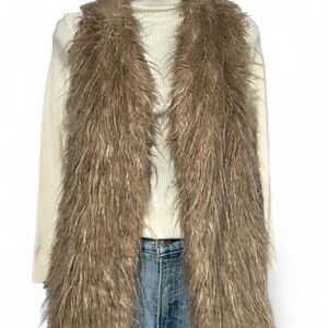 Faux Fur Vest in Brown